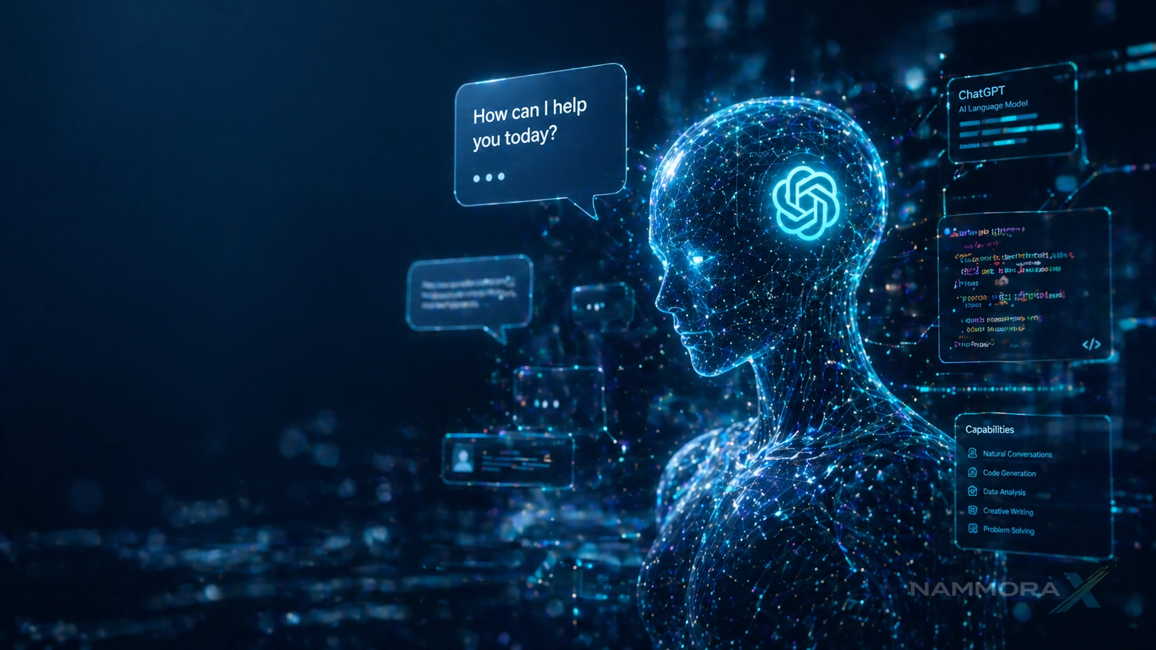 ChatGPT AI assistant interface showing conversation and content generation